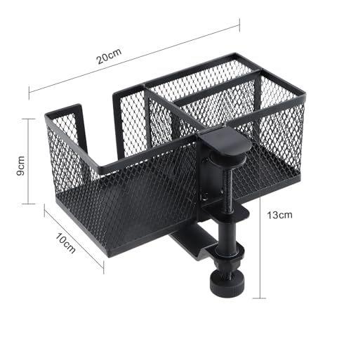 4-in-1 bekerhouder, roterende hoofdtelefoonhouder met 2 gat voor draad, Penhouder voor Office, Verwijderbaar, Fleshouder 10 cm diameter, 20,5 x 10,5 cm, voor Drinkflessen, Home Pen
