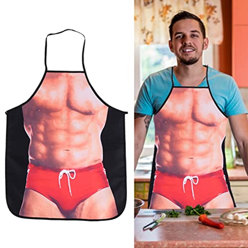 Grappige 3D Keukenschorten, Sexy Bikini Mannen Vrouwen Model Waterdichte Schort voor het koken BBQ Koken Party Gagging Koppels Gifts Nieuwheid, Muscular Man in Bikini, 18 * 18 * 1cm, Muscular man in bikini, modern