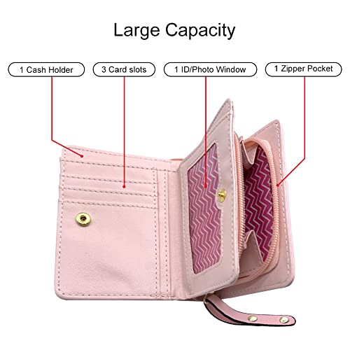 Meisjes portemonnee voor tieners, schattige cartoon kat kids portemonnee kleine PU lederen portemonnee voor meisjes met rits munt kaart stempel foto-opslag, Zwart, Modern 3