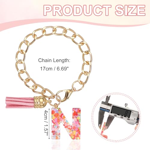 Brief Charm voor Stanley Cup, leuke eerste N Charm Accessoires voor Stanley Tumbler Handle Keychain Gepersonaliseerde Charm voor vrouwen, Roze