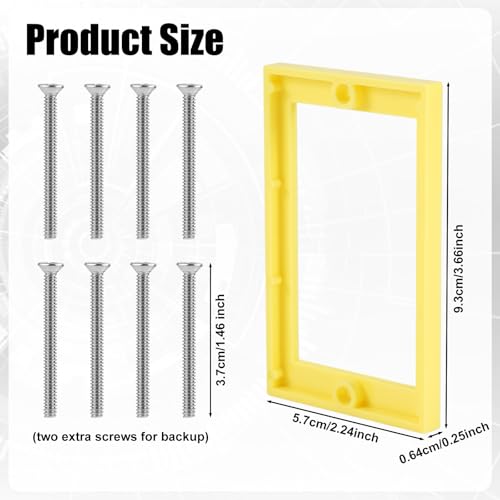 3Scs Socket Extenders, 0.8cm Socket Extender met Schroeven Enkele elektrische Box Extender Junction Box Extender voor Elektrische Box Switches (Geel)