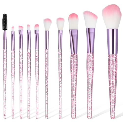10 st Glitter Crystal make-up borstel set, Eyeshadow Brush Set, Professional Foundation Contouring Blush borstel make-up borstel Set voor poeder, highlighter, blush concealer