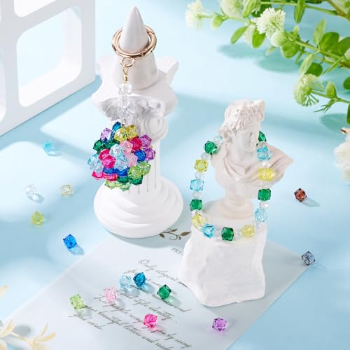 8mm 14 Kleuren Facet ijsblokjes acryl kralen 210st Clear Crystal Cubic Spacer Kralen Kleurrijke Vierkante Ice Shape Kralen Bulk voor DIY armband sieraden maken 5