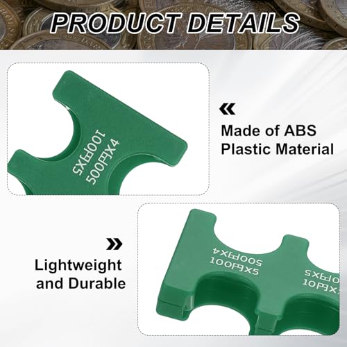 2 st. Japanse munt houder, Draagbare JPY Coin Organisator Dispenser Harde Munthouder 6 Compartiments Geweldig voor Home Office Collection Green Blue 4