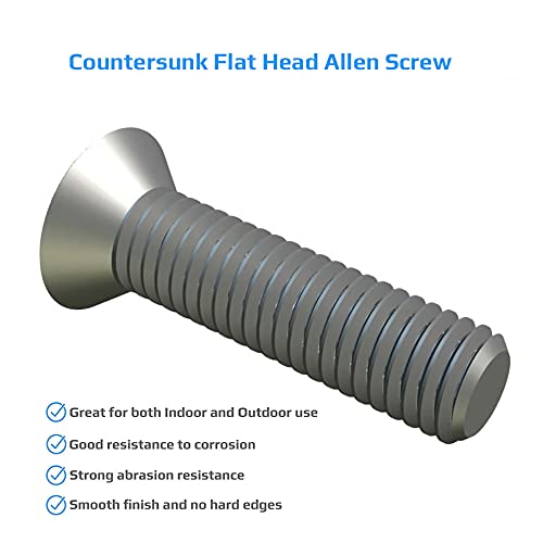 M5X20 Countersunk Allen Schroef, Roestvrij stalen Hex Machine Schroeven Flat Head Mount, 5mm Schroeven geschikt voor metaal, Bouw, Installatie, DIY (10 stuks) 4