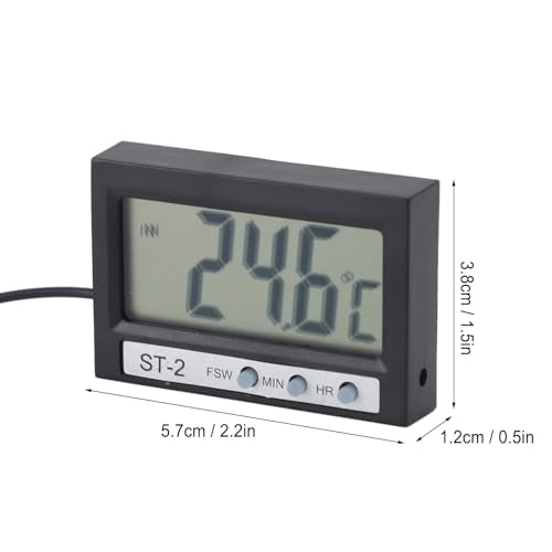 Autothermometer, digitale autotemperatuurmeter, speciale aquariumkoelkast Watertest Thermometers Digitale weergave Binnen LCD-scherm Temperatuur met auto gemonteerd 4