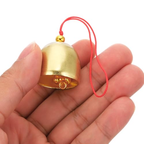 3 stuks Wind Chime Hangklokken Temple Clocks Retro buiten hangen metalen Chinese wind Chime ronde voor Outdoor Garden Camping, Gold Red 4