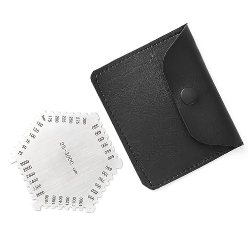 Hoge precisie zeskant roestvrij staal natte film kam 25-3000um diktemeter met zwarte beschermende behuizing 4