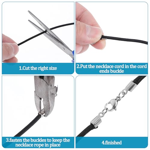 20 st Ketting sluiting, Roestvrij stalen sieraden sluiting Zilveren leren koord ketting sluitingen voor armbanden, sieraden sluiting voor ketting armbanden hangers sieraden maken 5