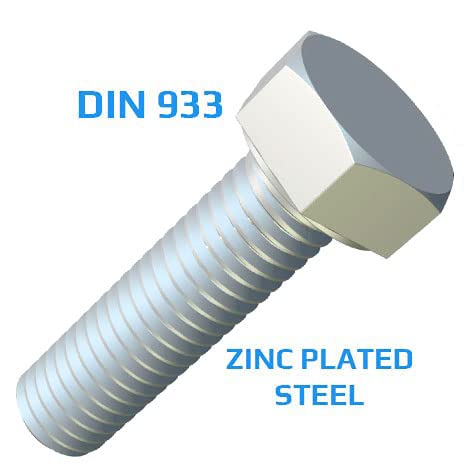 M8x25 Hex Head Bolts, Socket Schroeven Metric Geschikt voor metalen structuur werk, Automotive Machines, DIY Galvanized Steel Class 8.8 DIN933 8mm x 25mm (Pack van 25) 3
