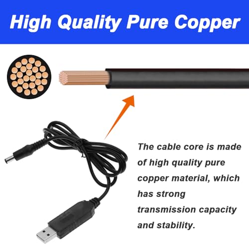 DC 5V 2A naar DC 12V Stap-up USB Converter Kabel USB-adapter met DC Jack 5.5x2.5mm Ventilator Power Kabel Tafellamp met DC Converter Kit (3.3ft, 4PCS) 4
