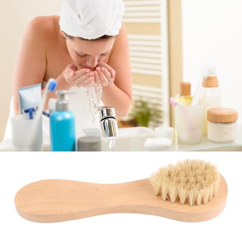 Handmatig gezichtsborstel, Reiniging van de huid Natuurlijke Haar Houten Reiniging Borstel Hout Handle Face Exfoliating