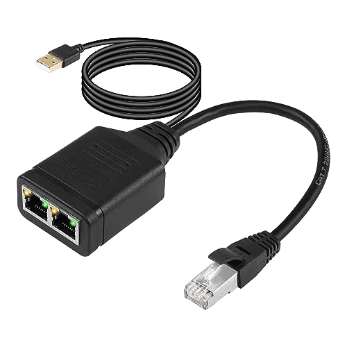 Gigabit Network Splitter Adapter 1 man tot 2 vrouw hoge snelheid 1000/100 Mbps Ethernet Switch Met USB Power Port voor computer, hub, switch, router, digitale TV, etc (1