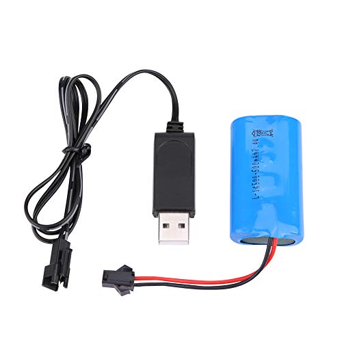 7.4V 500mAh oplaadbare batterij, oplaadbare Lithium Ion Polymer Batterij met USB-kabel Ontworpen voor WPL Crawler Militaire RC-auto