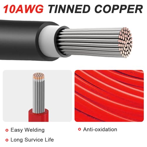 10AWG Solar Panel Cable to SAE Plug, Plug and Bushing Adapter to SAE PV Extension Cable for RV, Solar Panel (2st, 50cm) 3