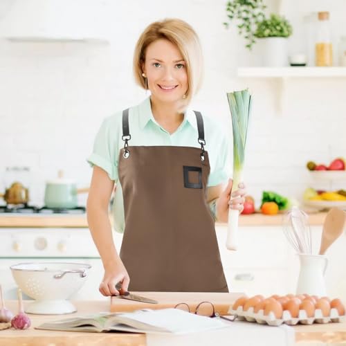Women's Kitchen Apron 67 x 90 cm BBQ Apron Kookschort Waterdicht Verstelbaar Keln Apron Kapper Kunstenaar Apron met 2 Pockets 5