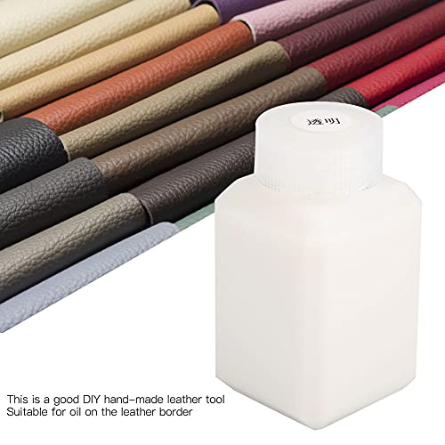 Plastic fles met lederen randolie (60ml) - Handgereedschap voor het verzegelen van lederen randen, aangeboden in meerdere kleuren (transparant) 4