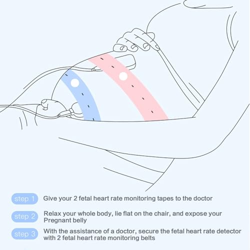 Zwangerschap support band, 2 stuks Foetale hartbewaking riem Foetale tape Foetale hart monitoring band met drukknoppen Ontwerp voor gebruik door zwangere vrouwen 3