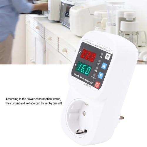 Verstelbare Spanning Huidige reis Rising Safety Socket 63A LED-weergave Automatische Spanning Huidige Veiligheid Socket voor Koelkast TV PC Home Appliance 4