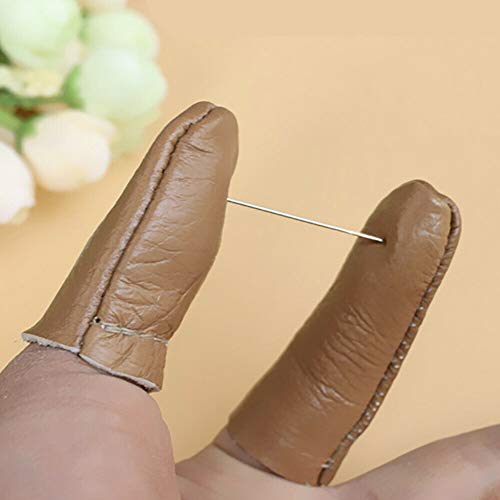 Lederen Vingerbeschermer, Breibeschermer Zachte Comfortabele Duim Index Vingervilt voor doe-het-zelf of Ambacht (Random Color) Algemeen doel Willekeurige kleur 5