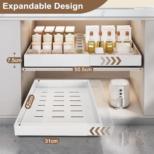 Uittrekbare lade Organisator voor Keuken laden Organisator voor Keuken Cupboard Uitbreidbaar Geen Boren en Nagels vereist 3