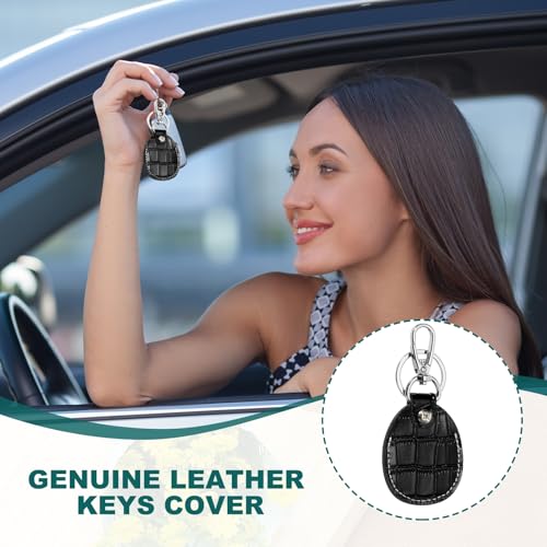 Lederen sleutelhanger, echt lederen sleutel geval RFID Keychain Protector Air Tag houder sleutelhanger geval 5