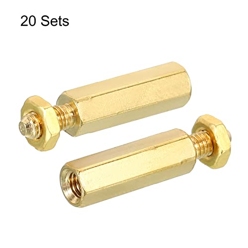 15mm+6mm M3 Spacer Schroeven, 40st Messing Hex PCB Afstand Noten voor moederborden, Computer Cases, Circuit Boards, Elektronica, Gouden Kleur 3