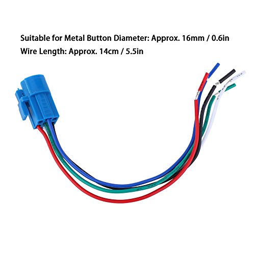 Button Switch Bedrading Socket, 10Pcs Drukknop Socket Vlamvertragende Plastic Shell Wire Connector 5-Pin 16mm 5