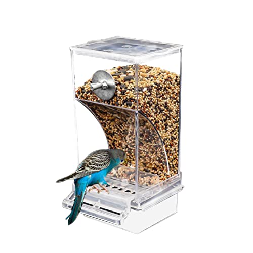 QCSTORE Automatic Feeder Dispenser Bird Feeder Transparant Water Dispenser Drinkfles voor Budgies Canarische Eilanden Cockatiels Finches Feeding Station