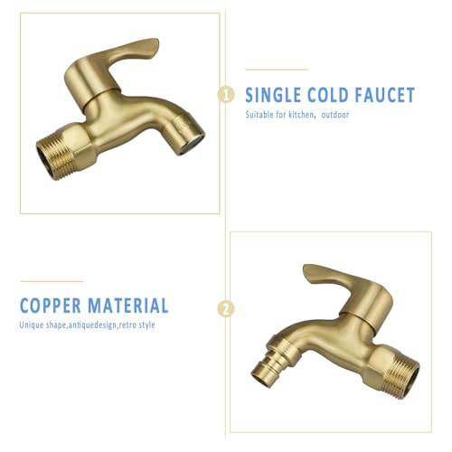 Messing Faucet End Piece, 3/4 Inch Outdoor Tuin Faucet Set, Messing Faucet Opdracht Tap, Indoor Outdoor Wasmachine Tap 3