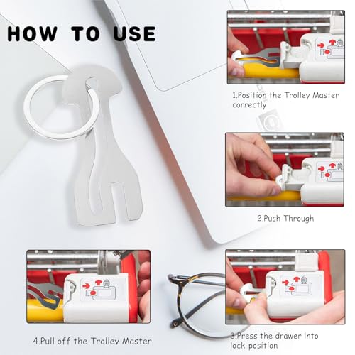 Verpakking van 4 Roestvrij Staal Winkelen Winkelwagen Coin Metal Shopping Winkelwagen Coin Key Chain Removable voor Alle Winkelwagen 4