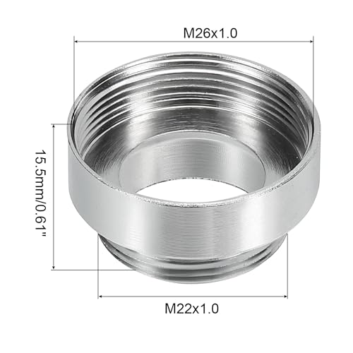 M20*1.0 Man tot M24*1.0 Vrouwelijke Thread Faucet Adapter, 2 Pack Chrome Aerator Connector Past voor Tuinslang Water Filter, Zilver