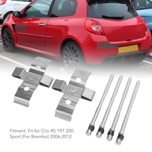 Ont schijf rempad Pin Kit PFK1263D voor Clio RS 197 200 Sport 2006 2012, le Shock Absorptie Montagekit, Hardware in zwarte kleur, Compatibel met klem 4