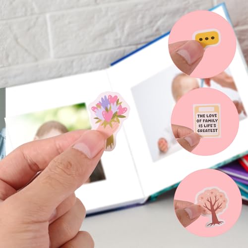 12 stuks Familie Scrapbook Stickers, Papier Scrapbook Stickers Fotoalbum Embellishment Memorial Stickers voor Familie Bonding Geliefde Momenten Visionboard Party Decoratie 5