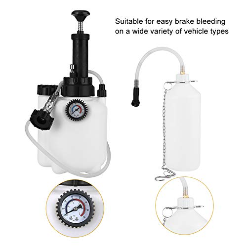 Handmatig koppelingsvloeistof, remvloeistofluchtventilatie Kit, Liquid Air Vent Kit met 3L handdrukpomp, opnieuw vullen Tank 1L Extractor Fles, Hoofdcilinder Adapter Caps, Compatibel 5