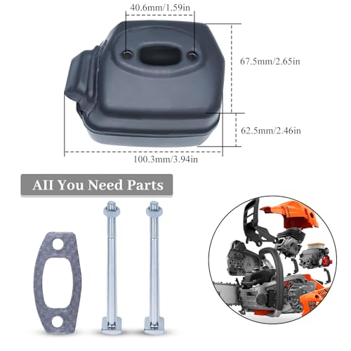 Muffler uitlaatbout schroef pakking Kit Fit Husqvarna 50, 51, 55, 55 Rancher Chainsaw Vervangingsonderdelen
