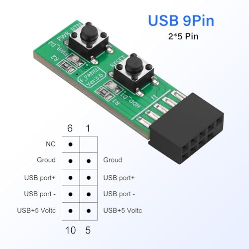 9Pin Reset/Power ON/Off Switch Board Adapter Test voor Desktop PC moederbord 5