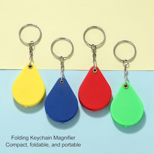 Toetsenbord met opvouwbare toetsen, zak vergrootglas, 10 modus, kleine sleutelhanger, handinhoud voor het lezen, munten, ambachtelijke reizen, vergrootglas, vergrootglas, vergrootglas, vergrootglas (rood) (blauw)