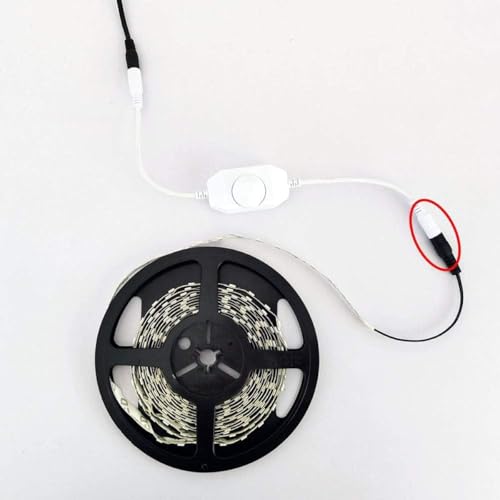 Zee 2st DC 12V-24V 3A COB Strip Dimmer Switch Kabel SMD Strip PWM Controller Tape Helderheid Control In-Line Dimmer wit 5