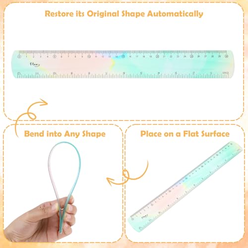 2Stuks flexibele regelaar 30cm - transparant Plastic Shatterproof met zachte rand, Buigbaar en flat voor school, klaslokaal, thuiskantoor 4