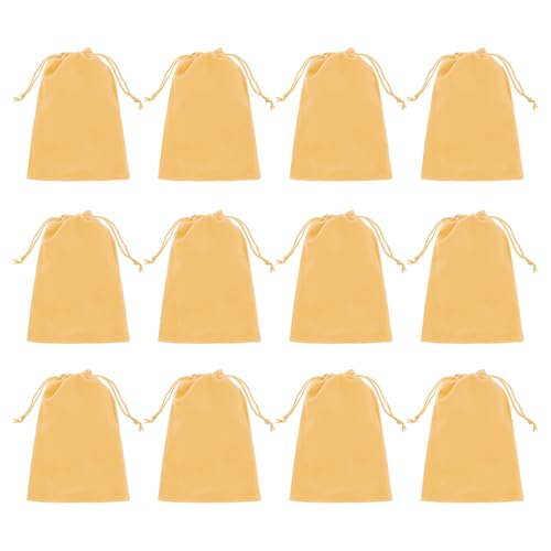 Fluwelen Geschenkzakjes, 12 stuks 12x15cm Velvet Geschenkzakje Sieraden Pouch Geschenkzakje voor bruiloft Favor Party Verjaardagsfestivals Goud, Zwart, Coin Pouch