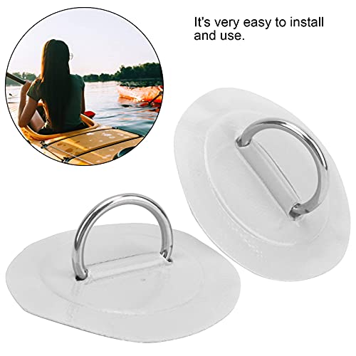2 stuks Marine Vaste Buckle Paddle Board D-Ring Kajak D-Ring Pad Opblaasbare boot D-Ring Patch met Bungee Cord voor Marine Kayak(White) 5