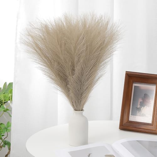 17,7 inch pampas gras decor, 30 stukken kunstpampas gras bulk pluizig faux pampas gras klein gedroogd, bruin 5