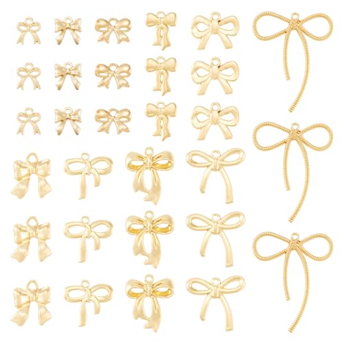 40 st Legering Bedels met gouden boog voor het maken van oorbellen, Kettingen, sieraden