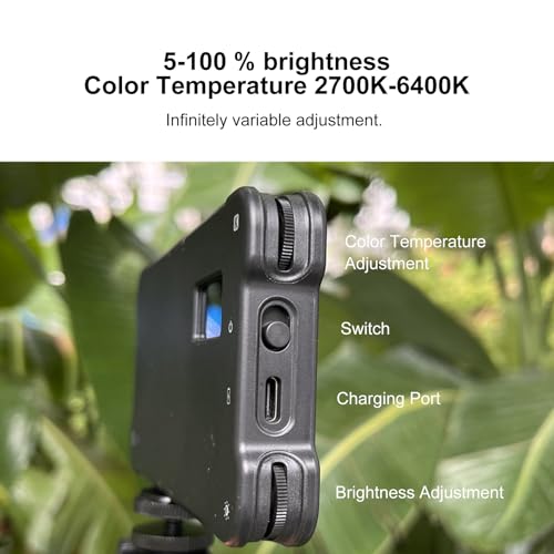 Tattoo Photo Fill Light, oplaadbare 180 LED Chips, Verstelbare Kleurtemperatuur en Helderheid Lamp voor Tattoo Artist Work Photography, Live Broadcast, ABS Materiaal 3