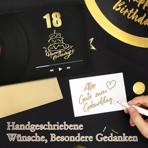 18e verjaardagskaart met muziek, 90° Pop-upkaart met licht en interactieve kaarsen, 3D wenskaarten, verjaardagscadeau voor mannen, vrouwen, vrienden, familie 3