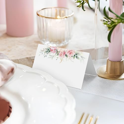 50 stuks bruiloft Place kaarten bloem tafel zitten kaarten papier tented bruiloft naam kaarten voor tafel instelling verjaardag diner partij 5
