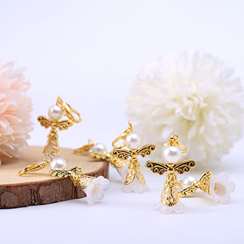 Gast Cadeaus Doop Bruiloft Guardian Angel Keychain Lucky Charm Horseshoe Cadeaus Communie Party Souvenir (A-Gold) 3