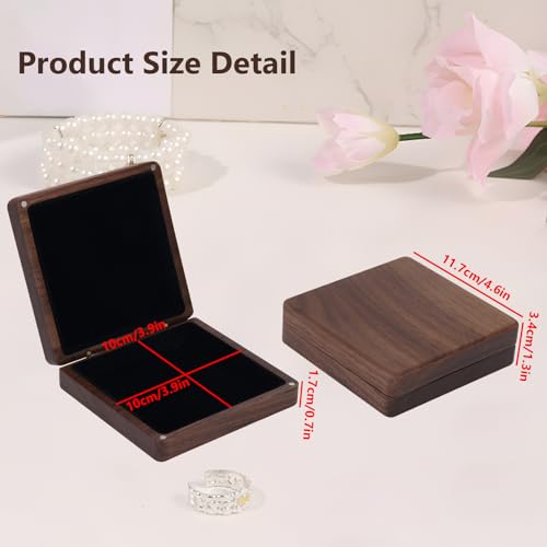 Armband Geschenkdoos, Walnut Hout armband, Glanzend gepolijst hout Handgemaakte sieraden Verpakking Jadeite met Stitch Scharnieren