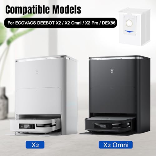 12PCS Stofzakken voor ECOVACS DEEBOT X2/X2 Omni/X2 Pro/DEX86 Stofzuiger Robotvervangingsonderdelen, Car-Leeg Station DDB030025